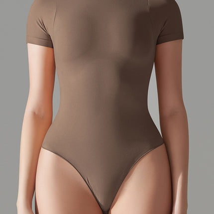 Round Neck Short Sleeve Active Bodysuit - Image 7