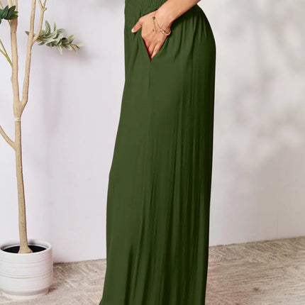 Basic Bae Full Size Smocked Wide Waistband Wide Leg Pants - Image 25