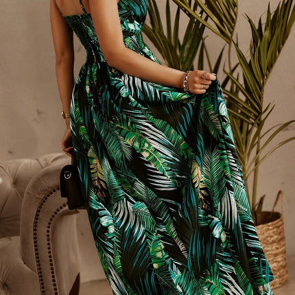 Smocked Printed Surplice Maxi Cami Dress - Image 3