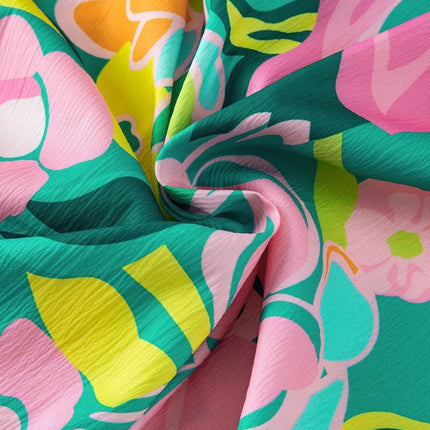 Button Down Floral Puff Sleeve Babydoll Dress - Image 12