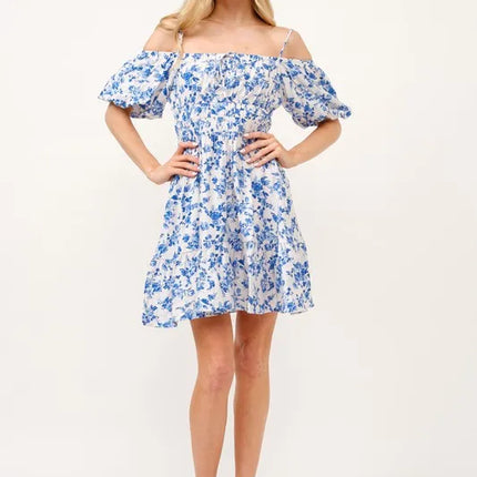 Off Shoulder Bubble Sleeve Dress - Image 3