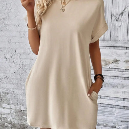 Round Neck Short Sleeve Mini Dress - Image 8