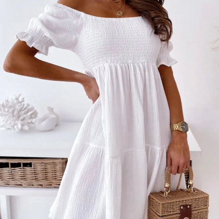 Smocked Off-Shoulder Mini Dress - Image 4
