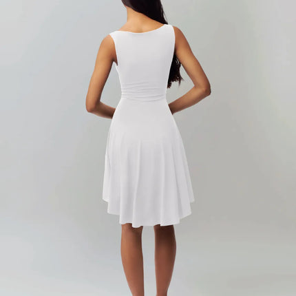 High-Low Round Neck Sleeveless Dress - Image 6