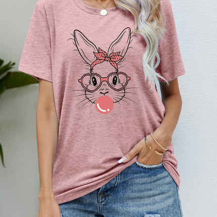 Easter Bunny Graphic Round Neck T-Shirt - Image 13