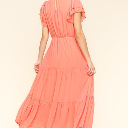 Haptics Full Size Tiered Frill Mock Neck Short Sleeve Dress - Image 2