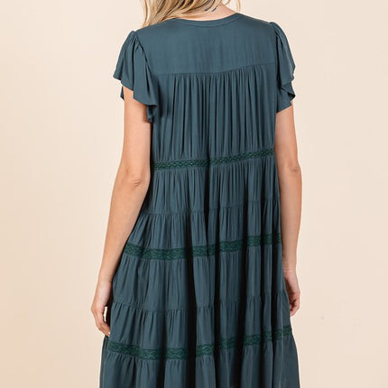 Mittoshop Lace Detail Ruffled Button Down Tiered Dress - Image 4