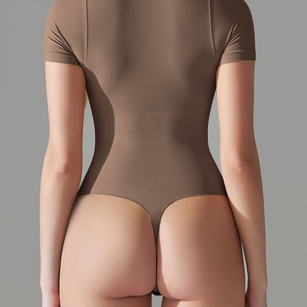 Round Neck Short Sleeve Active Bodysuit - Image 9