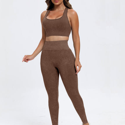 Scoop Neck Wide Strap Top and Pants Active Set - Image 11