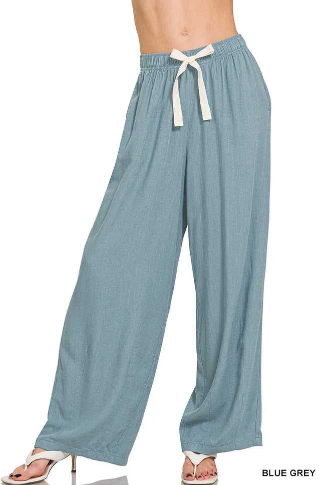 Zenana Linen Drawstring Pants