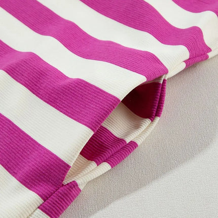 Stripe Cap Sleeve Pocketed Shift Tee Dress - Image 14