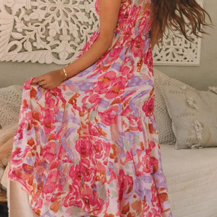 Floral Print Shirred One Shoulder Maxi Dress - Image 4