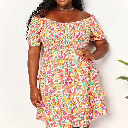 Devine Smocked Sweetheart Neck Flounce Sleeve Mini Dress - Image 8