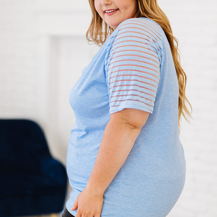 Plus Size V-Neck Raglan Sleeve Tee - Image 9