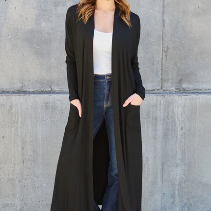 Basic Bae Full Size Open Front Long Sleeve Cover Up - Image 8