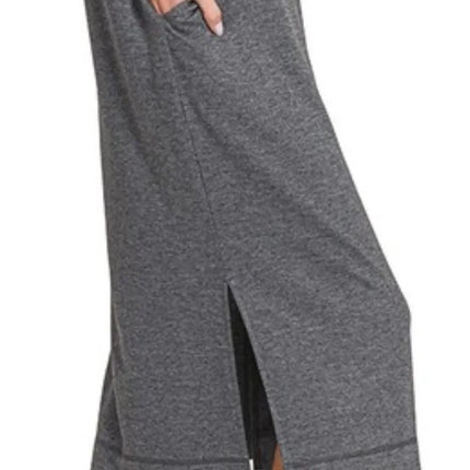 Zenana French Terry Sleeveless Round Neck Midi Dress - Image 3