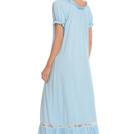 Lace Detail Short Sleeve Lounge Dress - Image 2