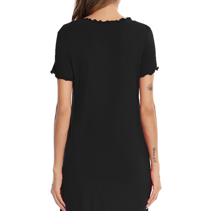 Round Neck Short Sleeve Lounge Dress - Image 8