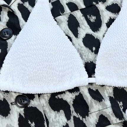 Textured Halter Neck Tie Side Bikini Set - Image 7