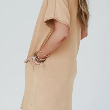 Mineral Wash Stud Beaded Star Pocketed T Shirt Dress - Image 5