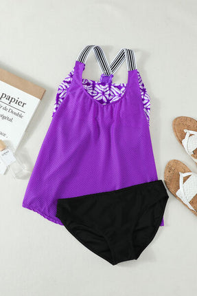Scoop Neck Wide Strap Tankini Set - Image 9