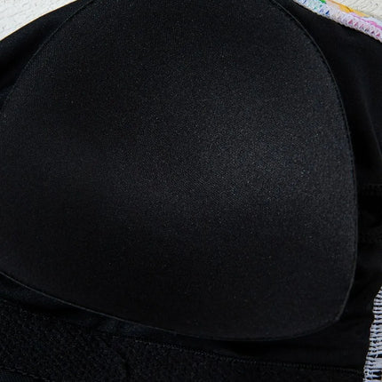 Floral Gingham Halter Neck Drawstring One Piece Swimwear - Image 10