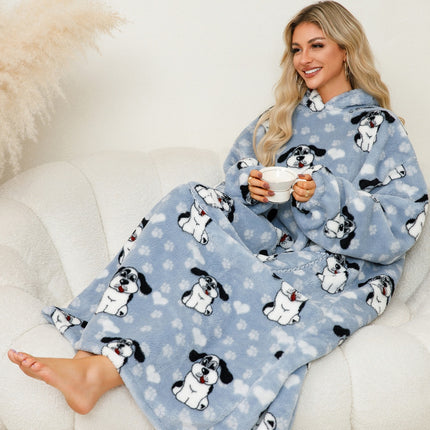 Fuzzy Pocketed Long Sleeve Hooded Lounge Dress - Image 21