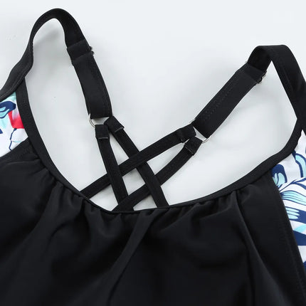 Full Size Crisscross Scoop Neck Tankini Set - Image 5