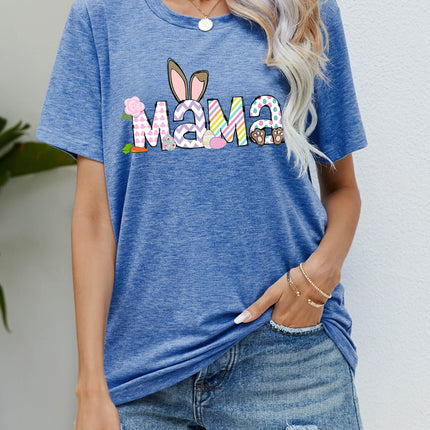 Easter MAMA Graphic Round Neck T-Shirt - Image 4