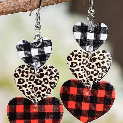 Printed PU Leather Dangle Earrings - Image 2