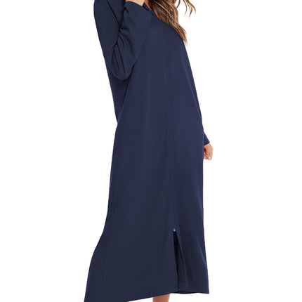 Zip Front Hooded Night Dress with Pockets - Image 12