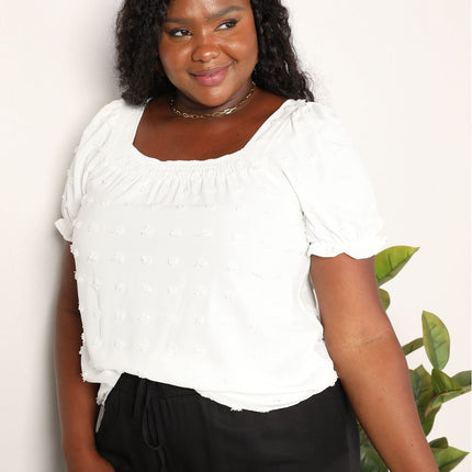 Mandy Swiss Dot Puff Sleeve Square Neck Blouse - Image 7