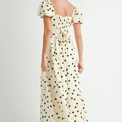 MABLE Polka Dot Puff Sleeve Midi Dress - Image 7