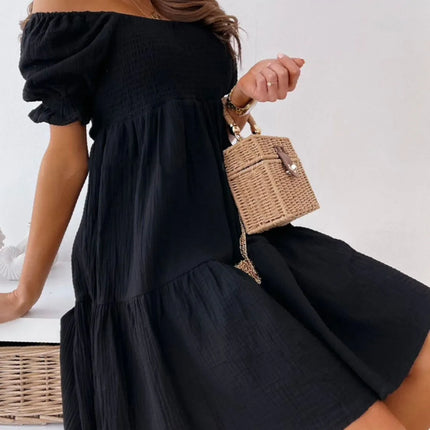 Smocked Off-Shoulder Mini Dress - Image 11