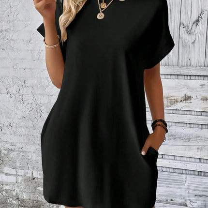 Round Neck Short Sleeve Mini Dress - Image 3