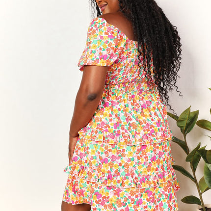 Devine Smocked Sweetheart Neck Flounce Sleeve Mini Dress - Image 11