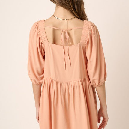 Mittoshop Pintuck Detail Tie Back Mini Dress - Image 2