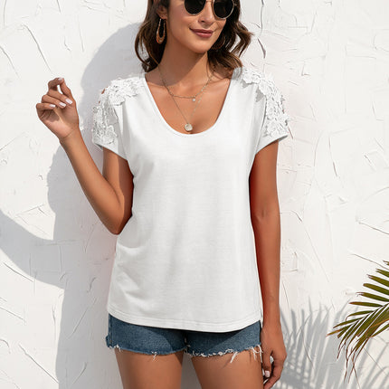 Ivy Lane Spliced Lace Cold-Shoulder Blouse - Image 8