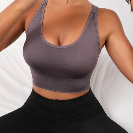 Scoop Neck Long Active Bra - Image 4