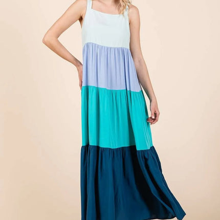 Mittoshop Color Block Tiered Pull-On Maxi Dress - Image 4