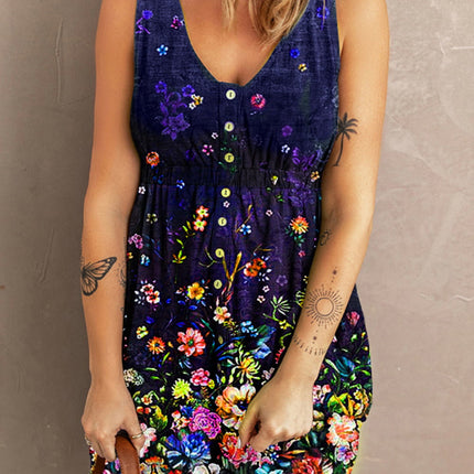 Double Take Scoop Neck Buttoned Sleeveless Magic Dress with Pockets - Image 17