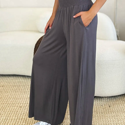 Basic Bae Full Size Smocked Wide Waistband Wide Leg Pants - Image 5