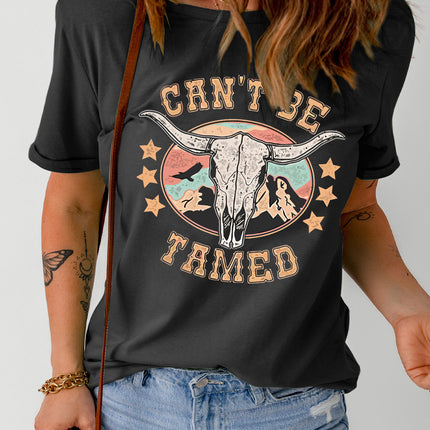 CAN'T BE TAMED Graphic Short Sleeve Tee - Image 2