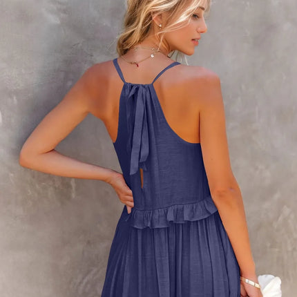 Ruffled Sleeveless Tiered Maxi Dress with Pockets - Image 14