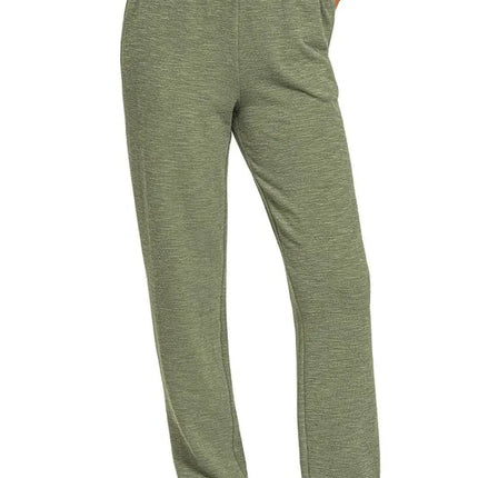Zenana Cotton Slub Jogger Pants - Image 1