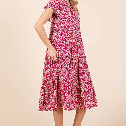 Mittoshop Abstract Print Ruffle Tier Midi Dress - Image 5
