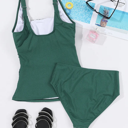 Square Neck Wide Strap Tankini Set - Image 7