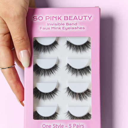 SO PINK BEAUTY Faux Mink Eyelashes 5 Pairs - Image 3