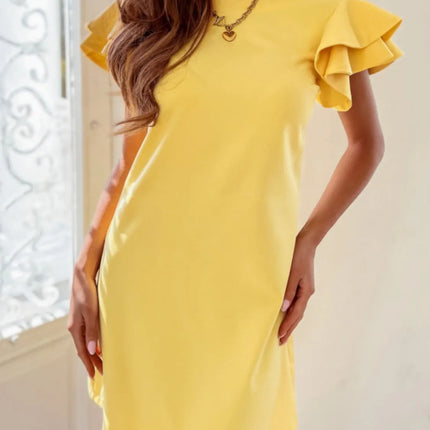 Ruffled Layered Short Sleeve Mini Dress - Image 9