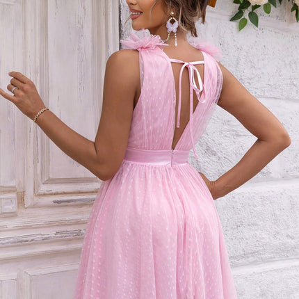 Open Back Sleeveless Mesh Dress - Image 8